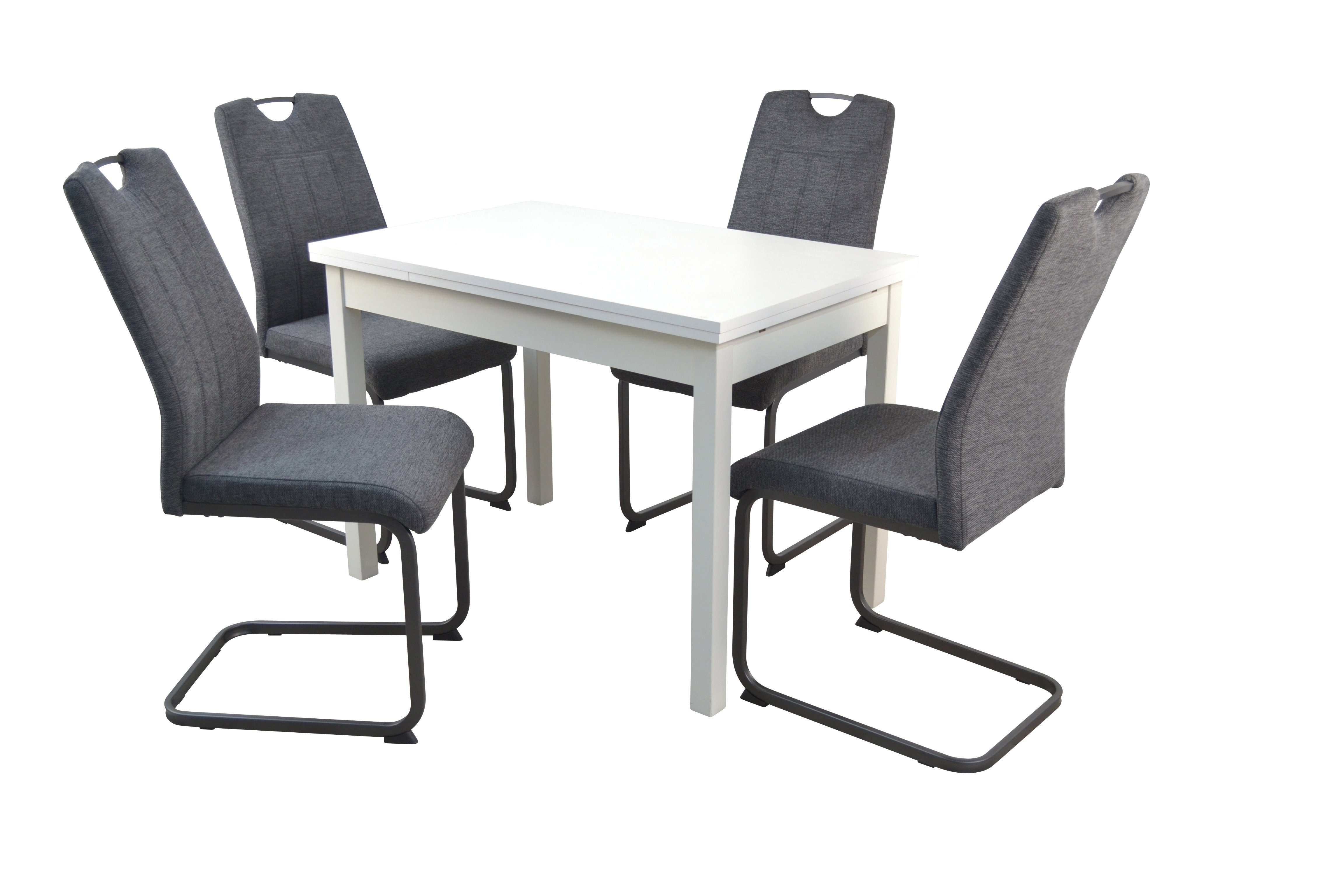 moebel-direkt-online Essgruppe Tischgruppe (Spar-Set, bestehend anthrazit Esstisch und Set) Stühlen, einen 5teiliges 4 5teilig aus