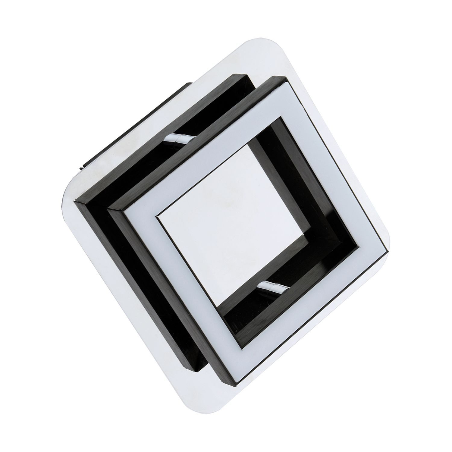Licht-Erlebnisse Deckenleuchte LEON, LED, Neutralweiß, LED Schwarz Chrom 4200 K 300 lm Wohnzimmer