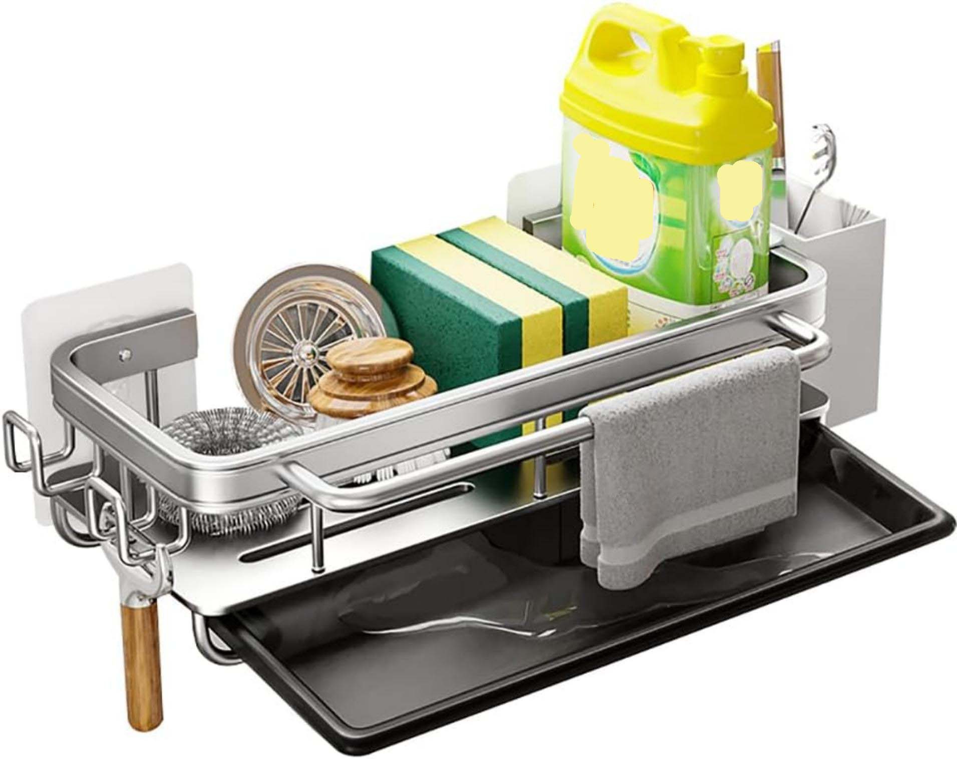 Coonoor Küchenorganizer-Set Spülbecken Organizer Edelstahl mit Handtuchhalt günstig online kaufen