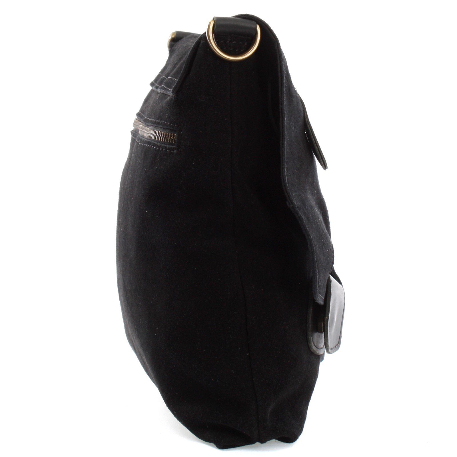 LECONI Umhängetasche Handtasche Ledertasche Damen Schultertasche Echt Wild-Leder LE3027, Überschlag & Reißverschluss – viele Fächer & Farben – 29 × 29 × 6 cm