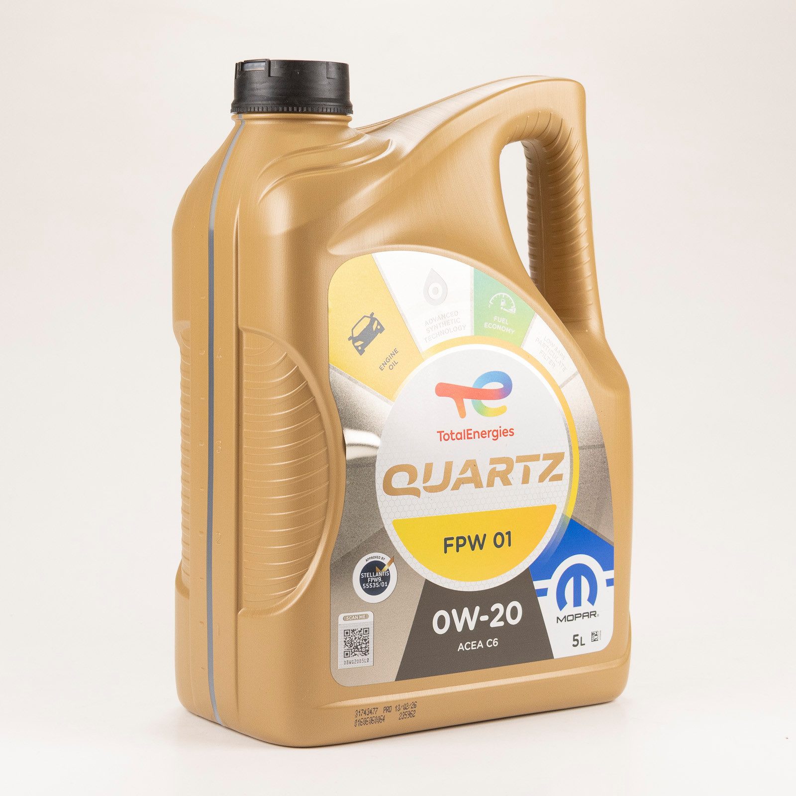 TotalEnergies Motoröl Total Quartz Mopar Motoröl FPW/01 0W-20 5 Liter FPW 9.55535/01