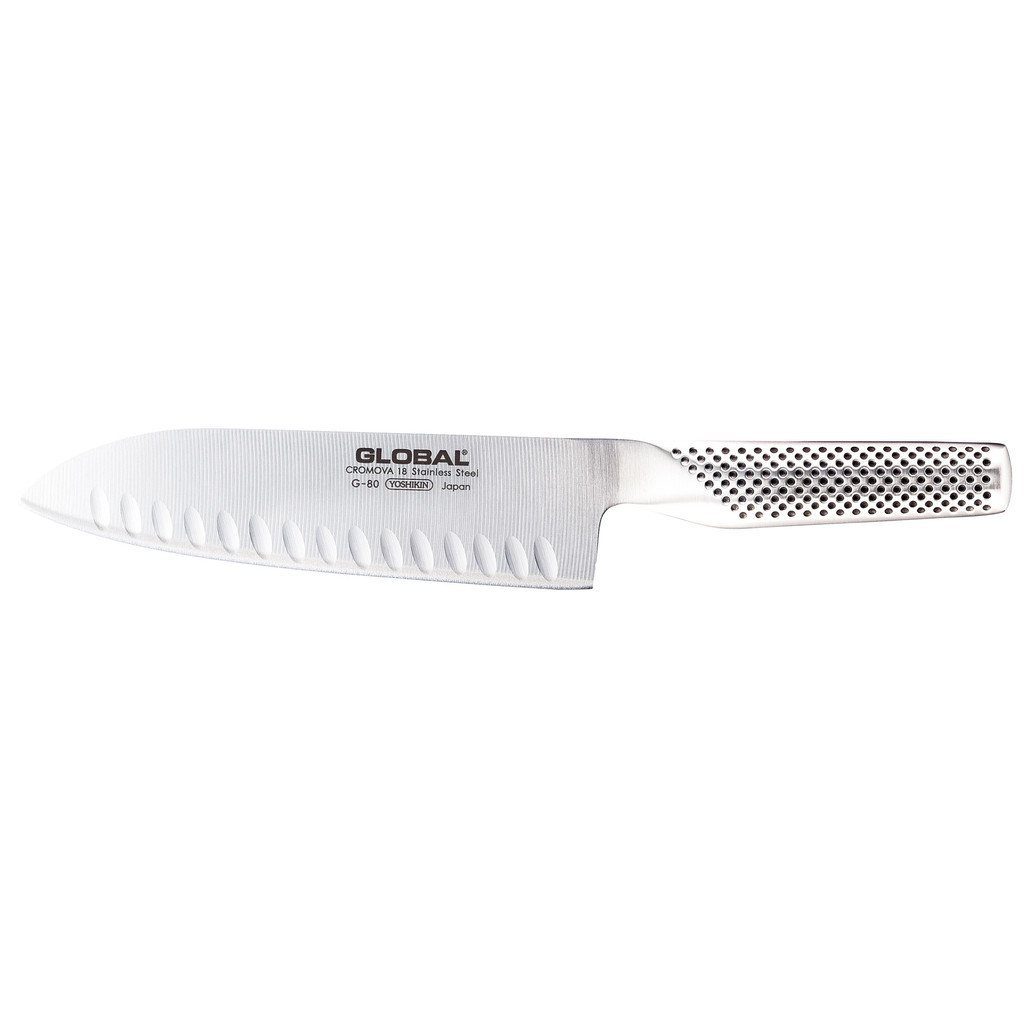 GLOBAL Santoku Santokumesser, cm Kullen G-80 mit 18