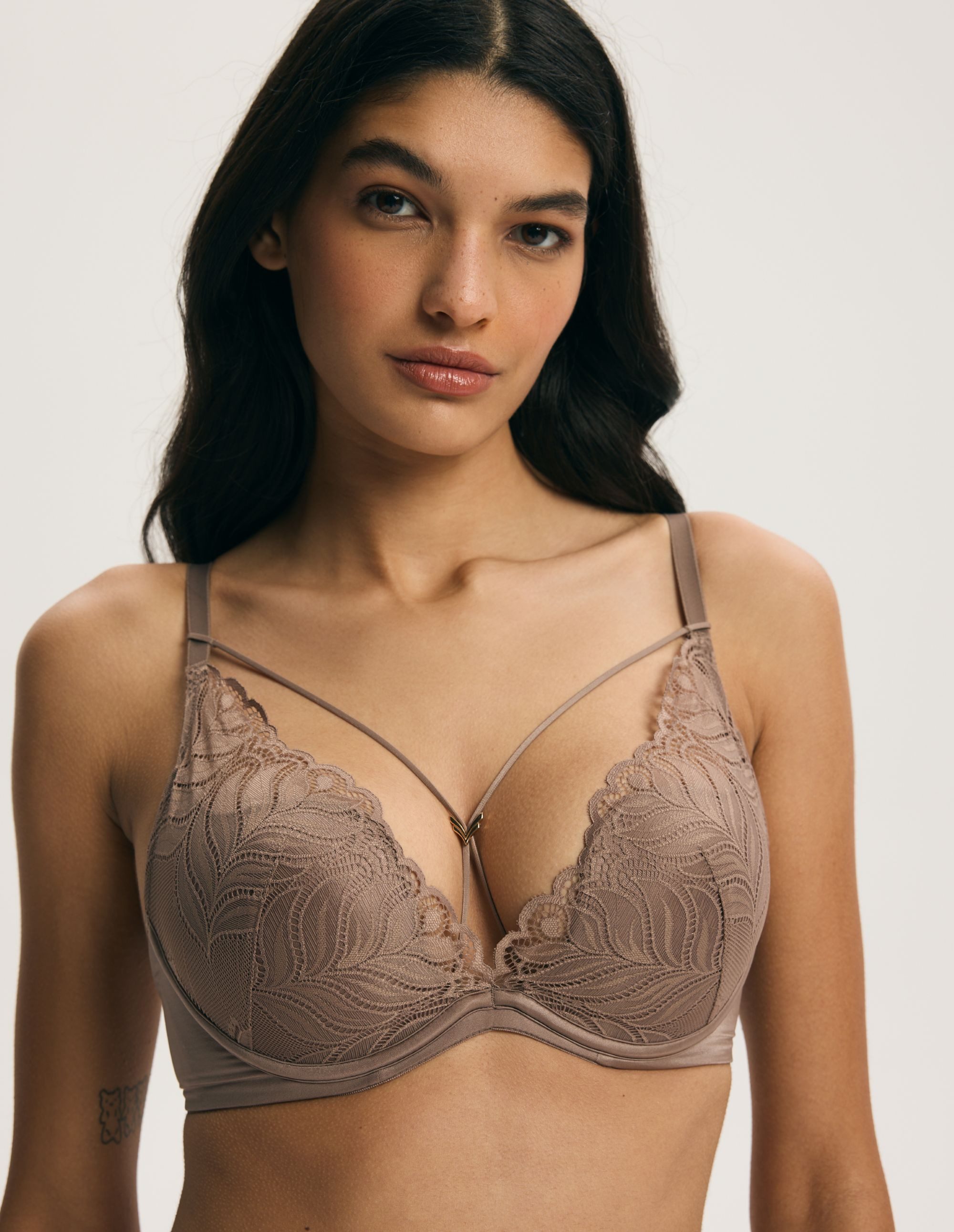 ESOTIQ Push-up-BH Push-up-BH Aurora herausnehmbare Polster zarte Spitze Dekolleté