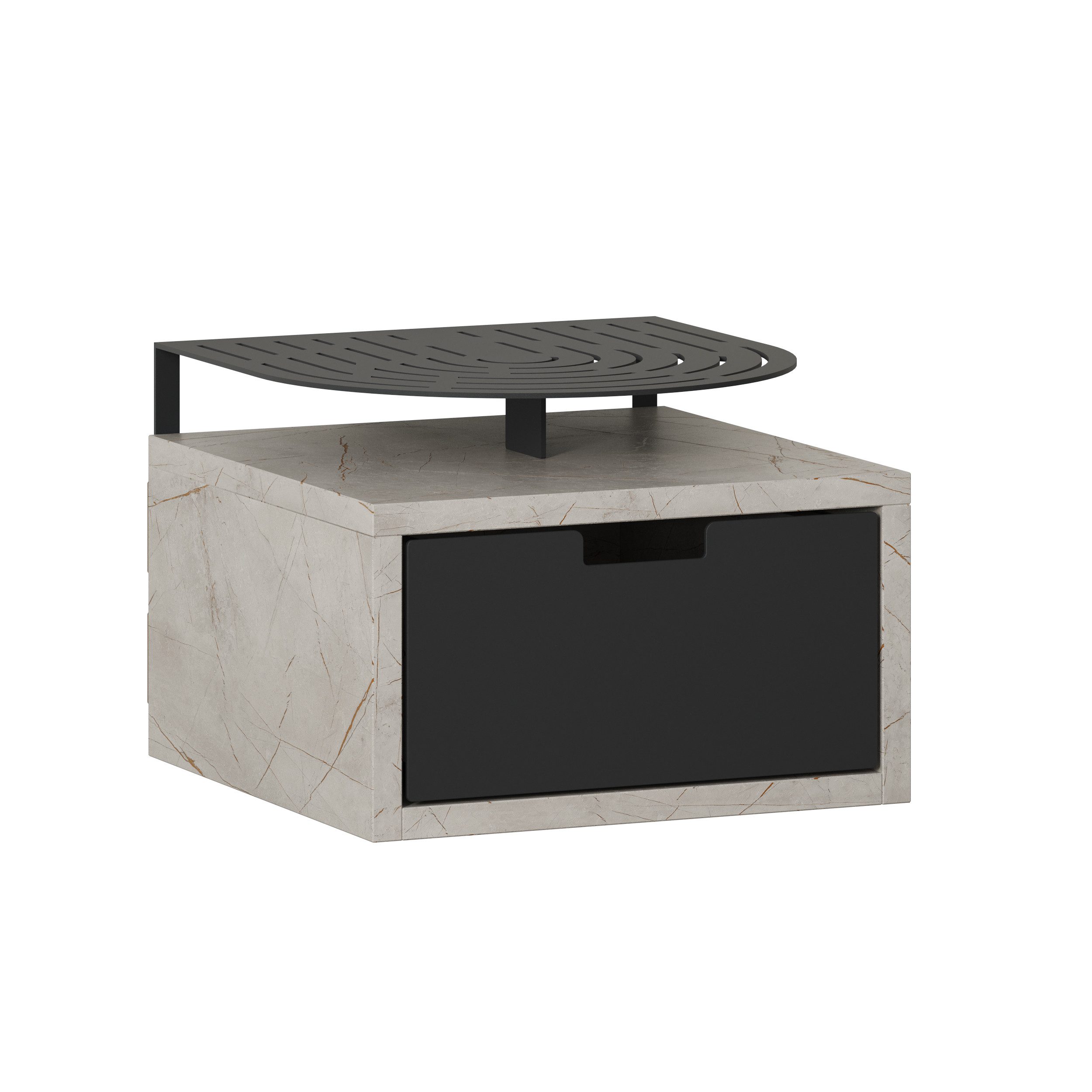 Decortie Nachttisch Oslo, Moderner Nachttisch, 33,3 x 23,9 x 33 cm