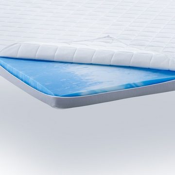 Topper Premium Sommer-Wintertopper bequeme Matratzenauflage für Boxspringbett, wonello, 9 cm hoch, Kaltschaum, Matratzentopper mit kühlender Sommerseite und Klimaband, waschbar