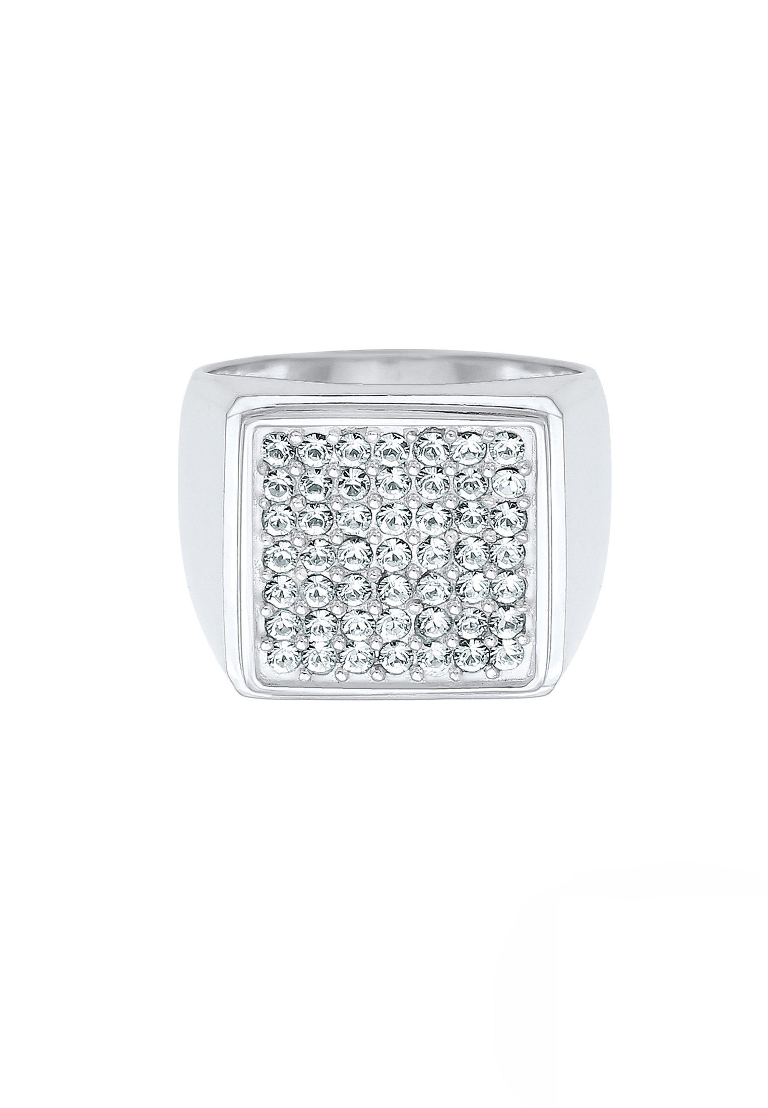 Elli Premium Siegelring Siegelring Geo Kristalle 925 Silber