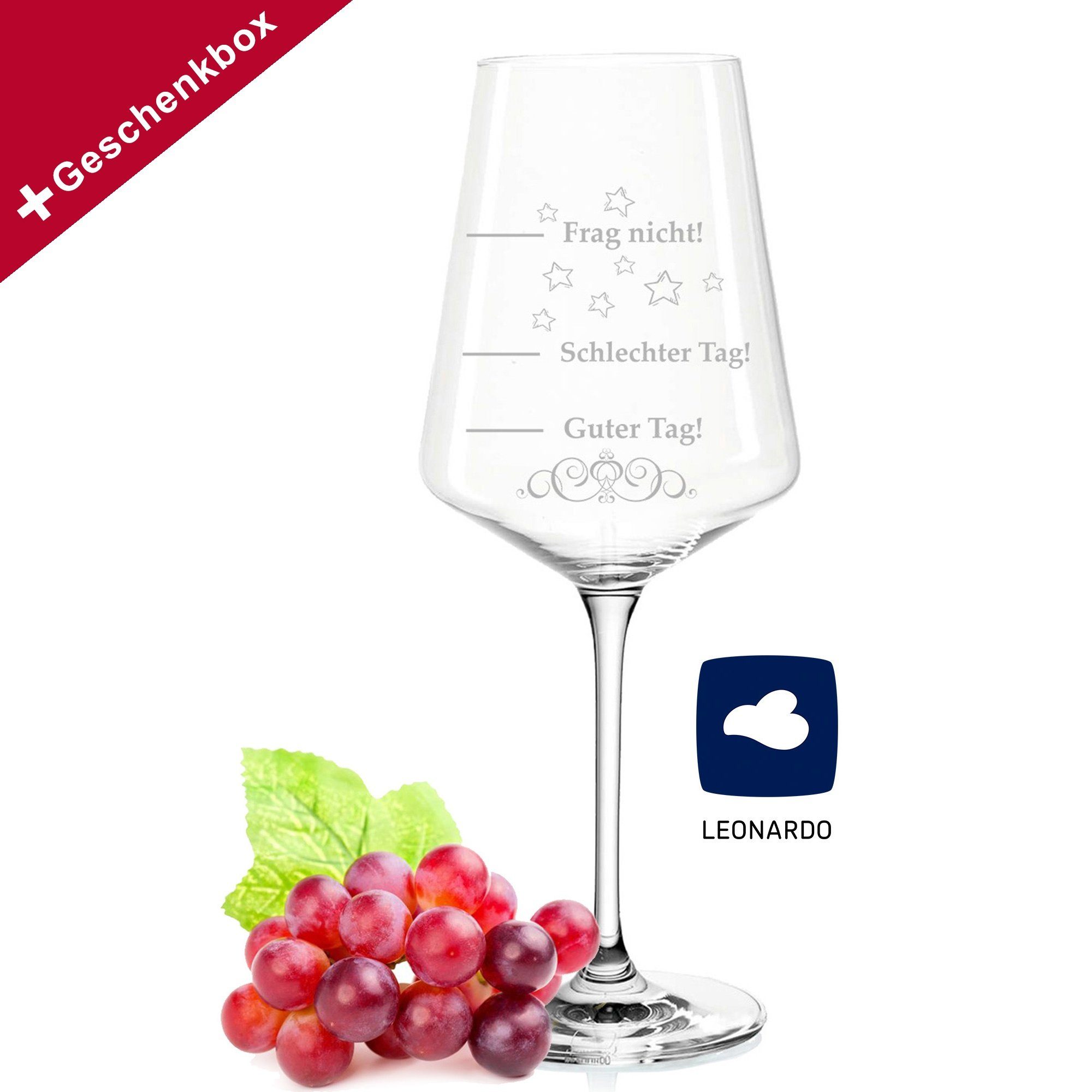 GRAVURZEILE Rotweinglas »Leonardo Puccini Weinglas - Schlechter Tag Guter  Tag - Frag nicht! - 750ml - Geburtstagsgeschenk - Lustiges Geschenk -  Originelles Geschenk - Stimmungsglas«, Glas online kaufen | OTTO