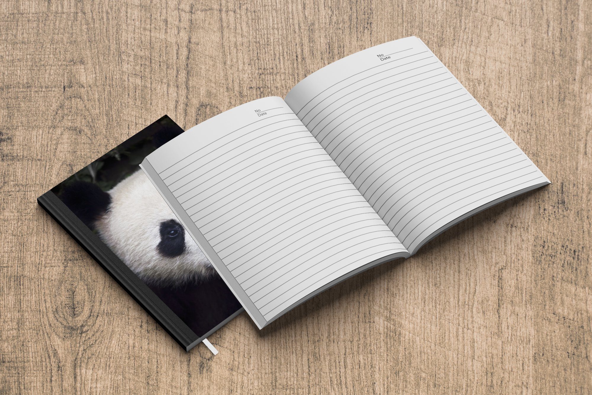 - Tagebuch, Weiß, Seiten, - MuchoWow 98 Panda A5, - Schwarz Haushaltsbuch Porträt Journal, Notizbuch Merkzettel, Notizheft,