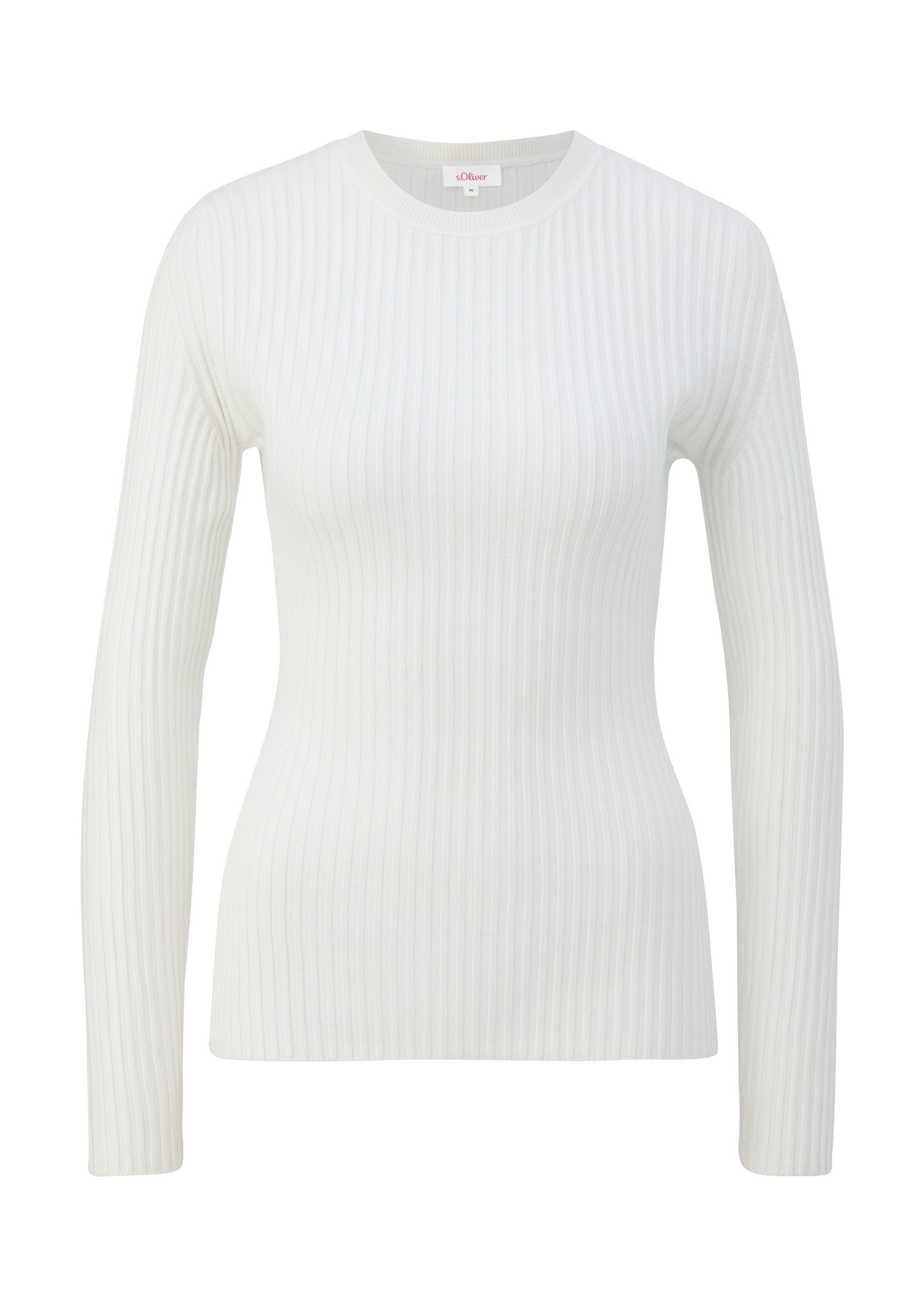 s.Oliver Longpullover Strickpullover Rippstrickpullover aus Viskosemix günstig online kaufen