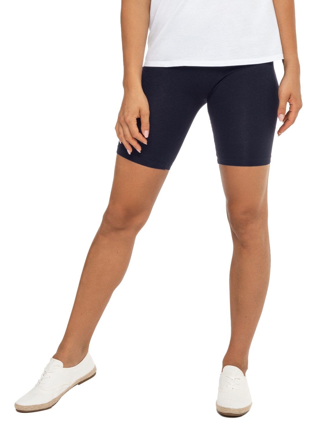 celodoro Shorts Damen Kurzleggings Stretch-Jersey Radlerhose aus Baumwolle