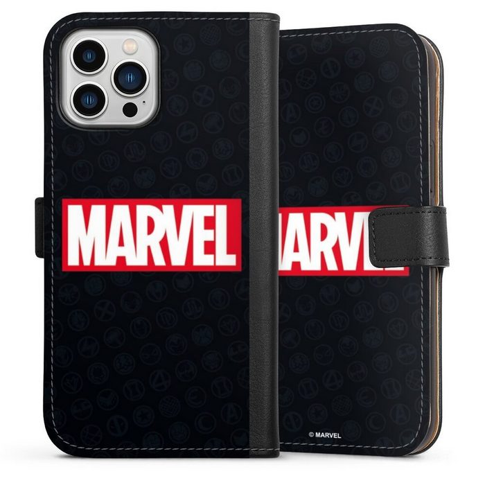 DeinDesign Handyhülle Marvel Comic Logo Marvel Logo Black Red Apple iPhone 13 Pro Max Hülle Handy Flip Case Wallet Cover