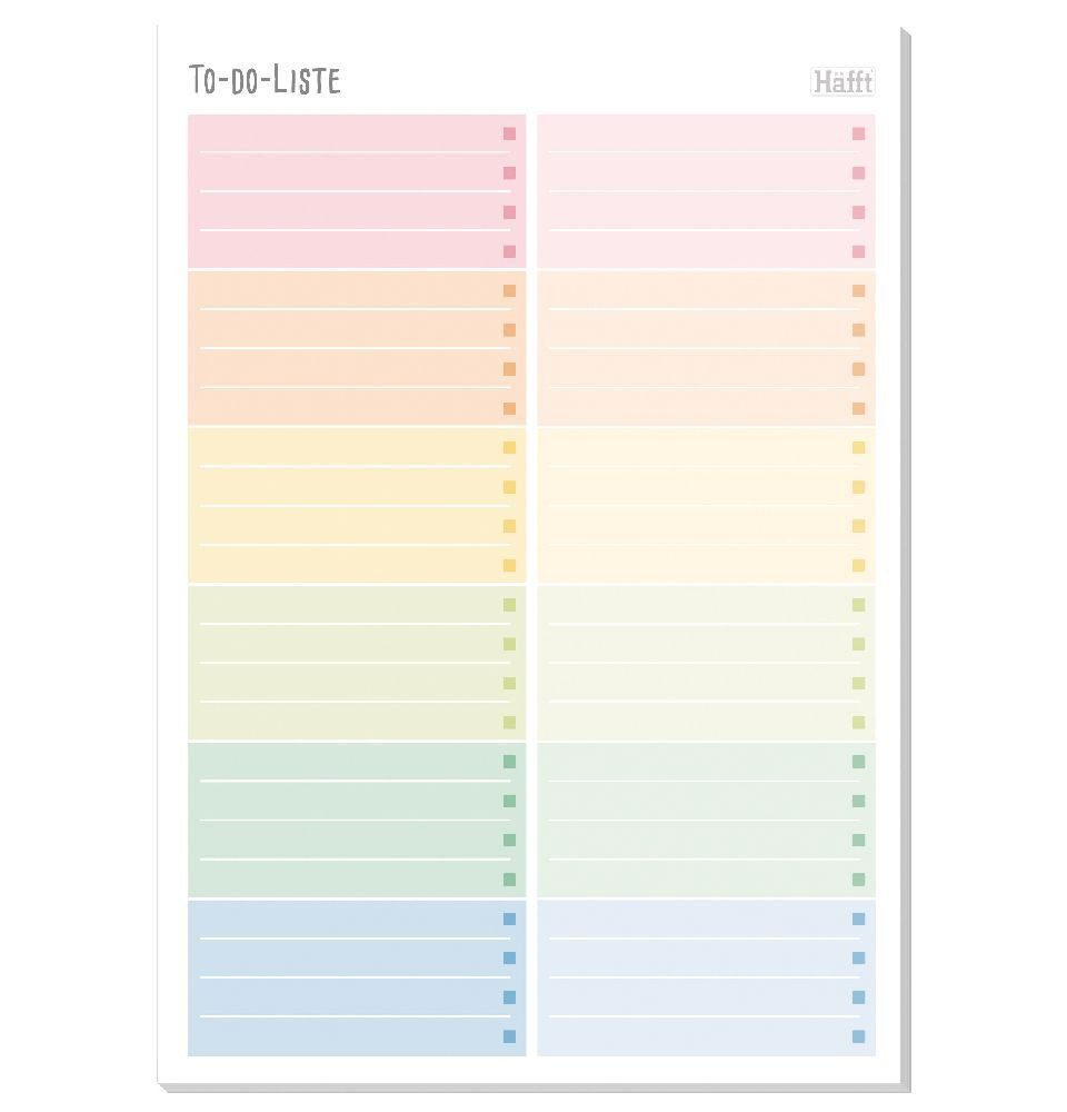 Häfft Notizheft Trendstuff Block A5 To do [Rainbow]