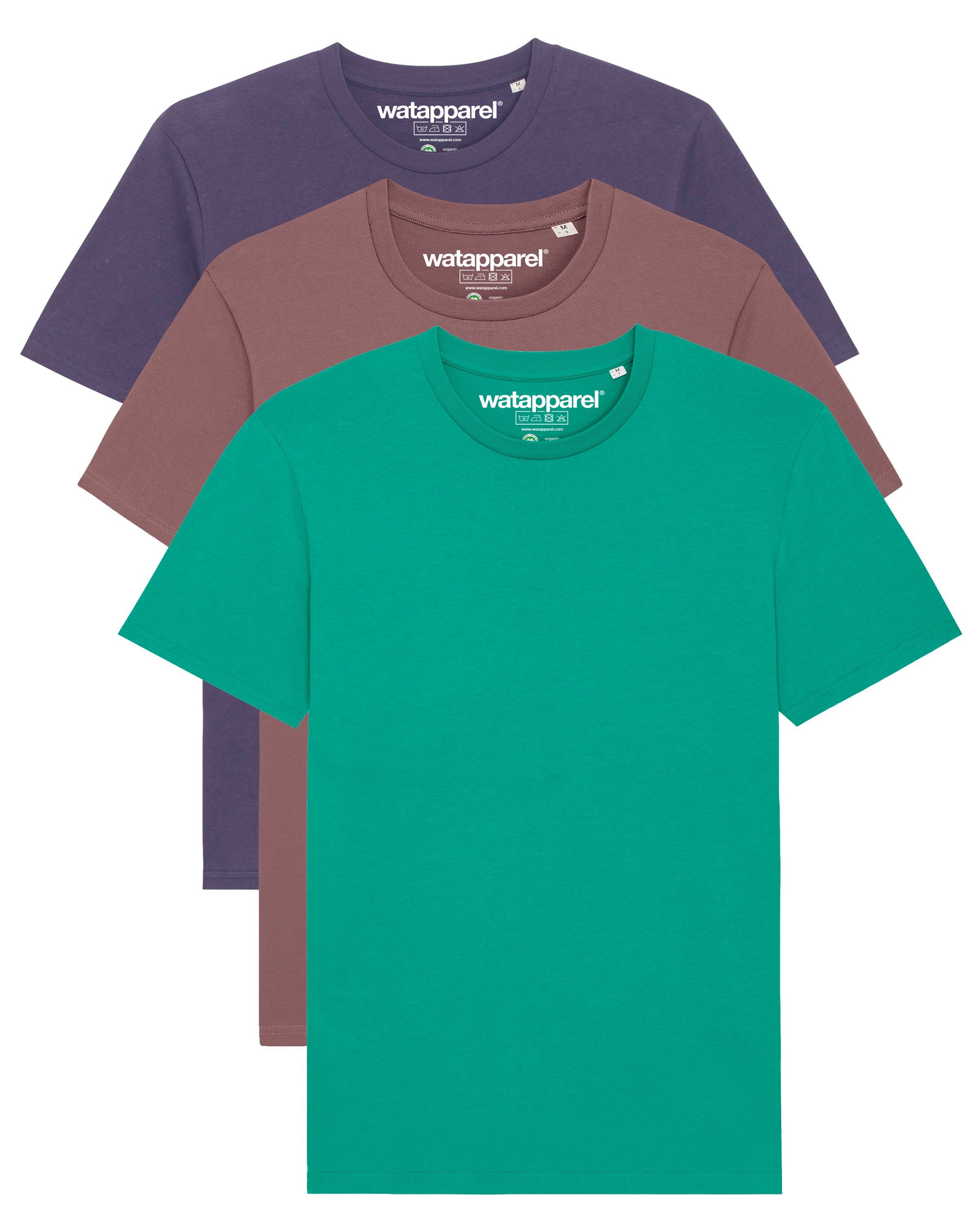 wat? Apparel Print-Shirt Blue 3er Creator Green Stem / Serene Pack (1-tlg) 2x Basic