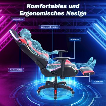 oyajia Gaming Chair Racing Design Gaming Chair Gaming Sessel PC Stuhl Ergonomischer Stuhl, Höhenverstellbar, Verstellbarer Lordosenstütze, 160 kg Belastbarkeit