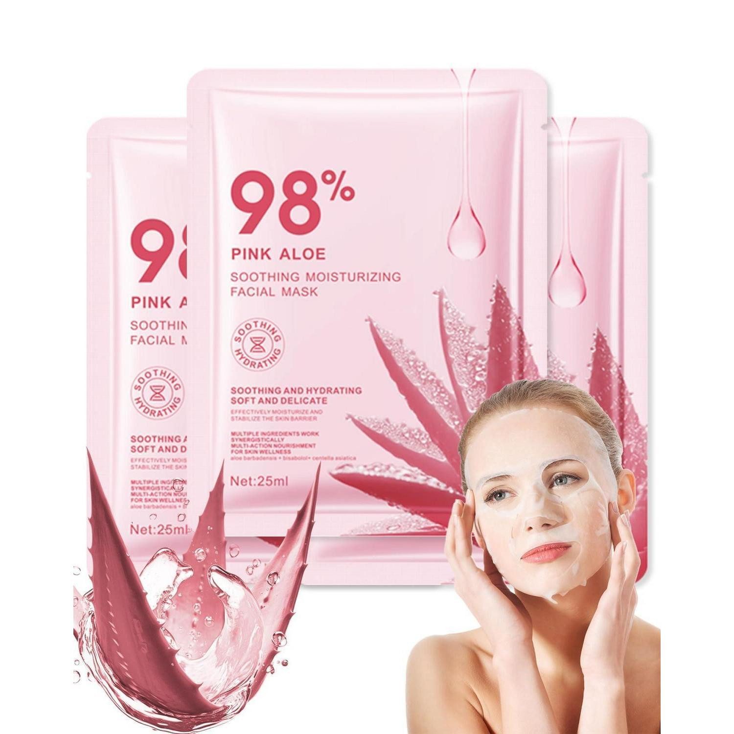LuxusKollektion Gesichtsmasken-Set Gesichtsmasken Set 3er Pink Aloe