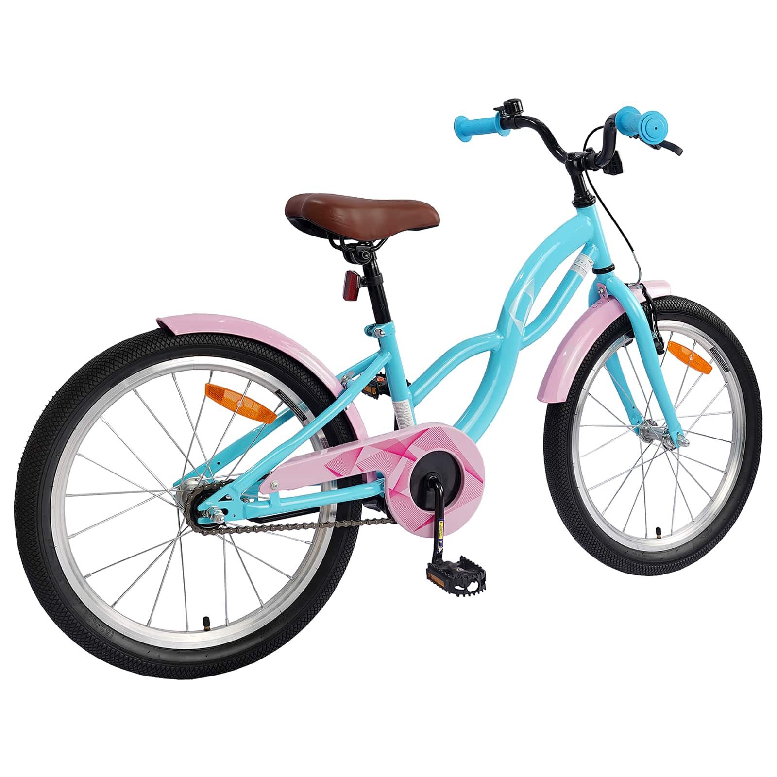 vidaXL Kinderfahrrad 137 x 54 x 79 cm Kinderfahrrad 20 Zoll für 6-11 Jahre alt Himmelblau