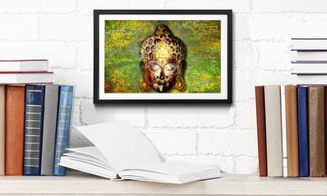 WandbilderXXL Bild mit Rahmen Buddah Head, Buddha, Wandbild, in 4 Größen erhältlich