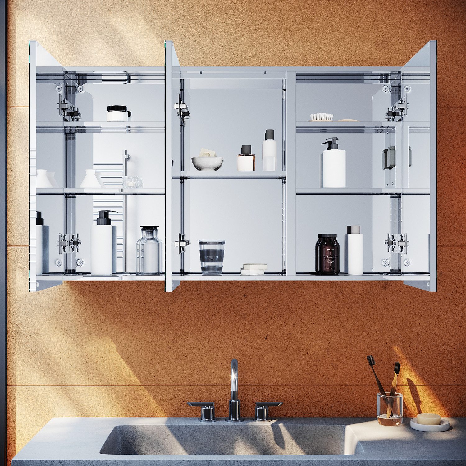 SONNI Spiegelschrank Spiegelschrank Bad mit Beleuchtung LED Badspiegel Touc günstig online kaufen