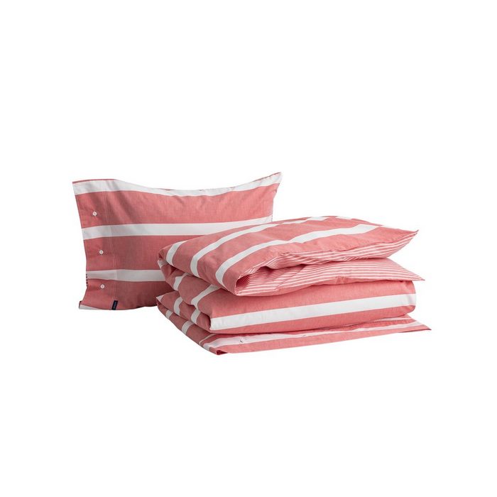 Bettwäsche GANT Satin Bettwäsche (Bettdecken- und Kissenbezug separat erhältlich) OXFORD STRIPE in verschiedenen Größen bright red Gant Satin 1 teilig mit Reißverschluss