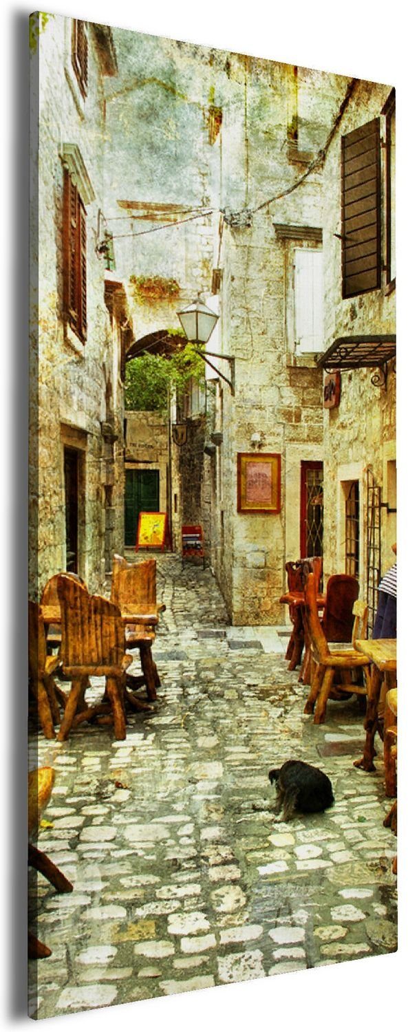 Wallario Leinwandbild, Italienische kleine Gasse, in verschiedenen Ausführungen