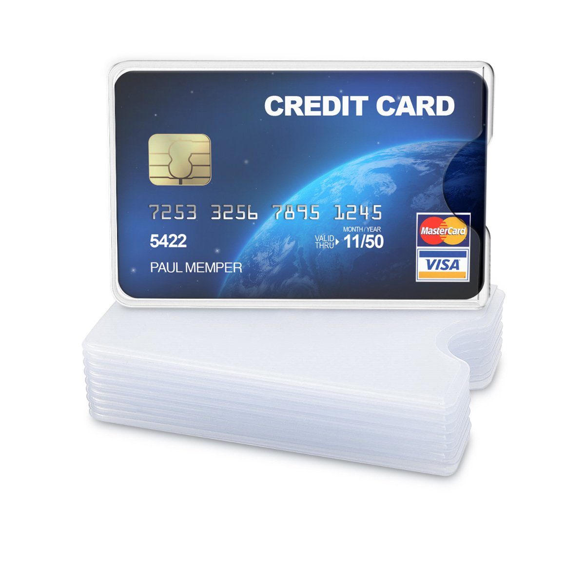 kwmobile Schutz-Set, für Kreditkarten 10 Stk. - 10x Karten Schutzhülle - 10er Set Hülle für 