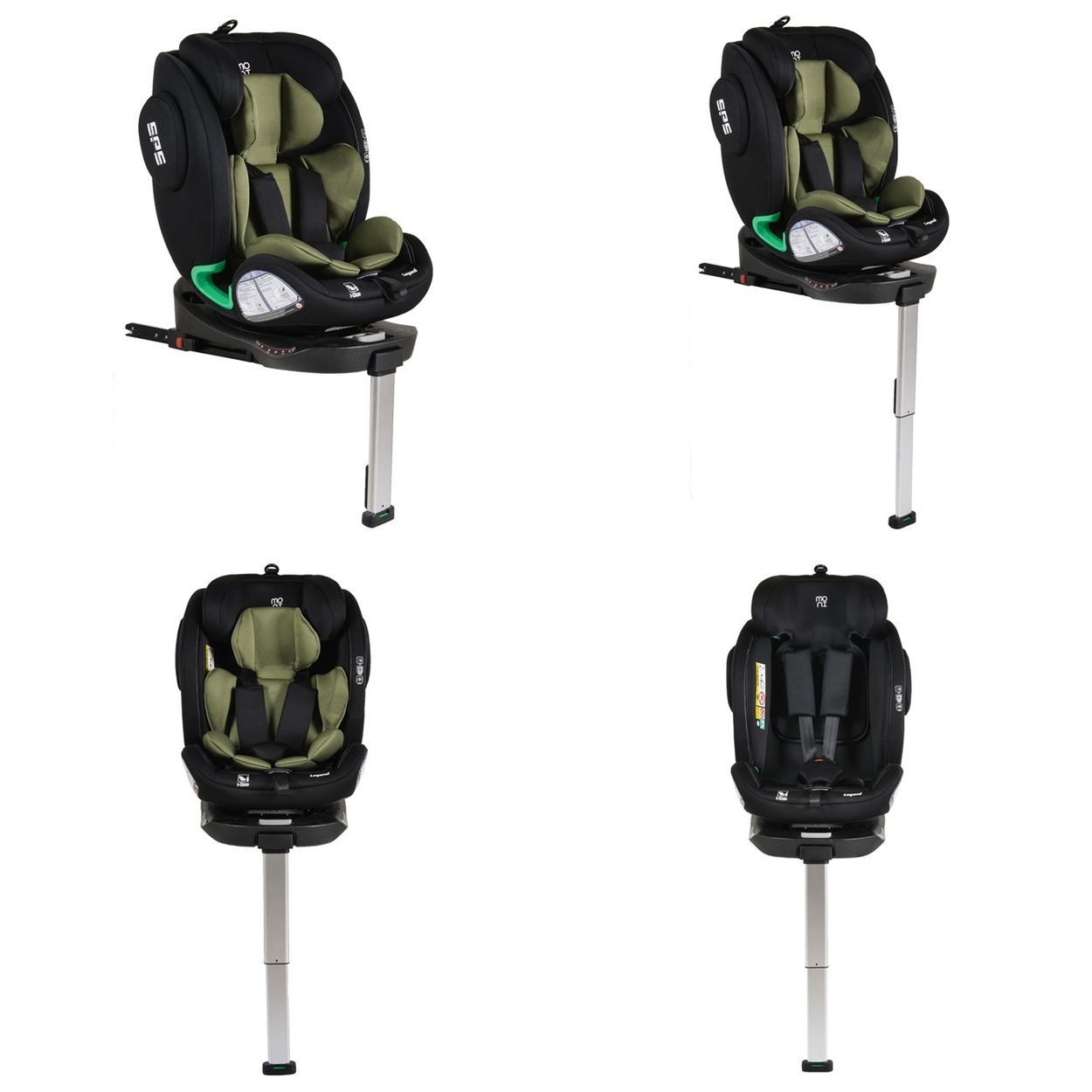 Moni Autokindersitz Kindersitz Legend i-Size, ab: 0, bis: 12, (40-150cm) Isofix 360 Grad-Drehung Stützbein SPS