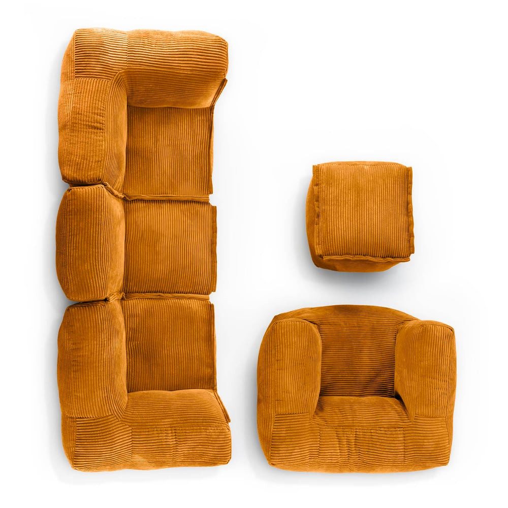 Lumaland Loungeset Modulares System Cord erweiterbar Indoor, Lounge abnehmbarer Bezug individuell kombinierbar waschbar