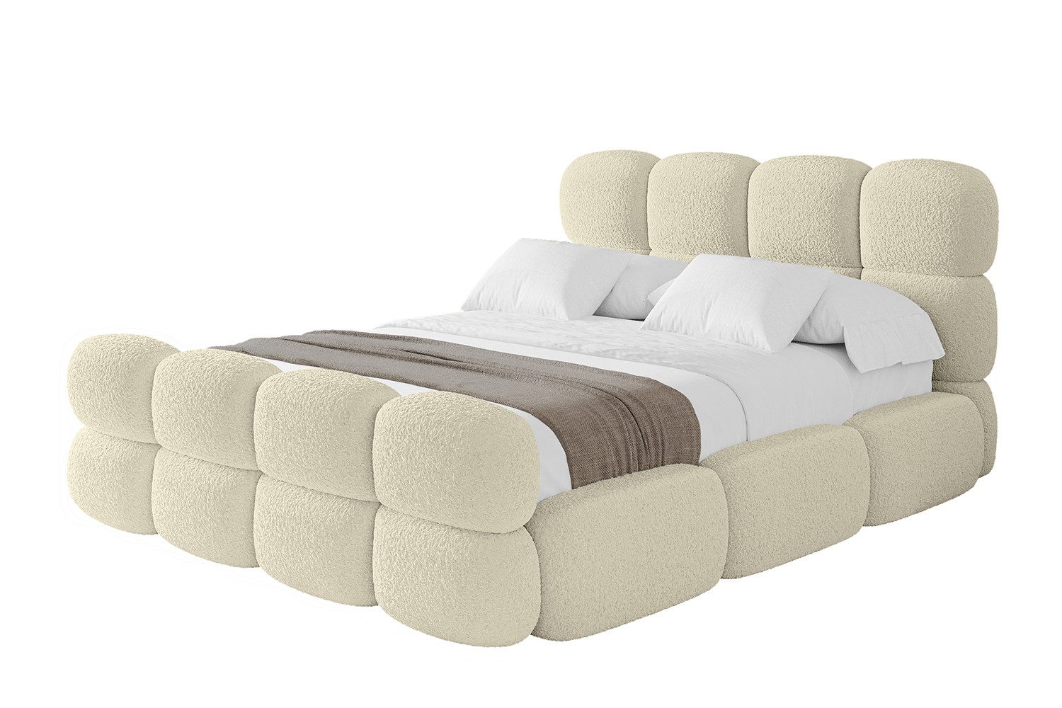 ALTDECOR Polsterbett NOMA-Z (Polsterbett mit Bettkasten und Lattenrost, Boxbett ohne Matratze), Doppelbett mit Stauraum, Bett mit Kopfteil