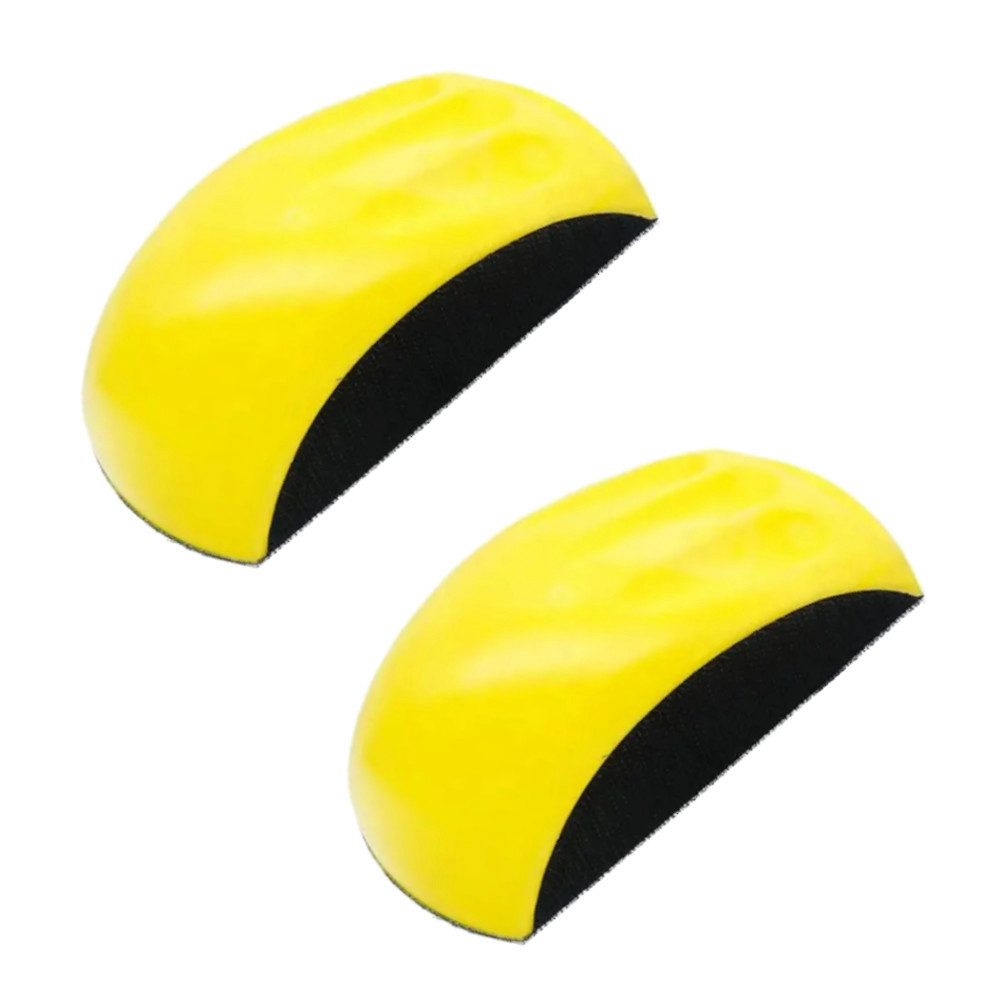 Trade-Shop Schleifdreieck Schleifblock 2x für 125mm Exzenterschleifscheiben mit Klettverschluss, (2 St), ergonomische Form / Griffmulden für angenehmes Arbeiten