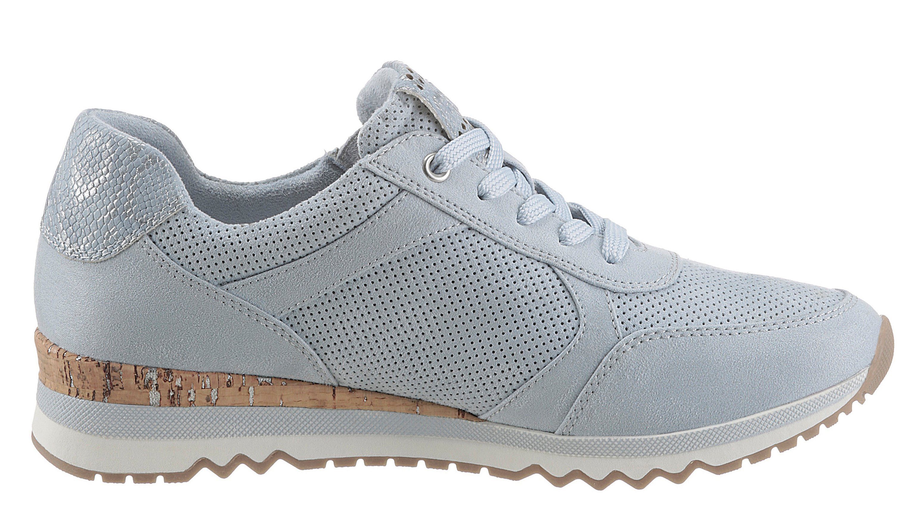 MARCO Metallic-Details Sneaker hellblau mit TOZZI