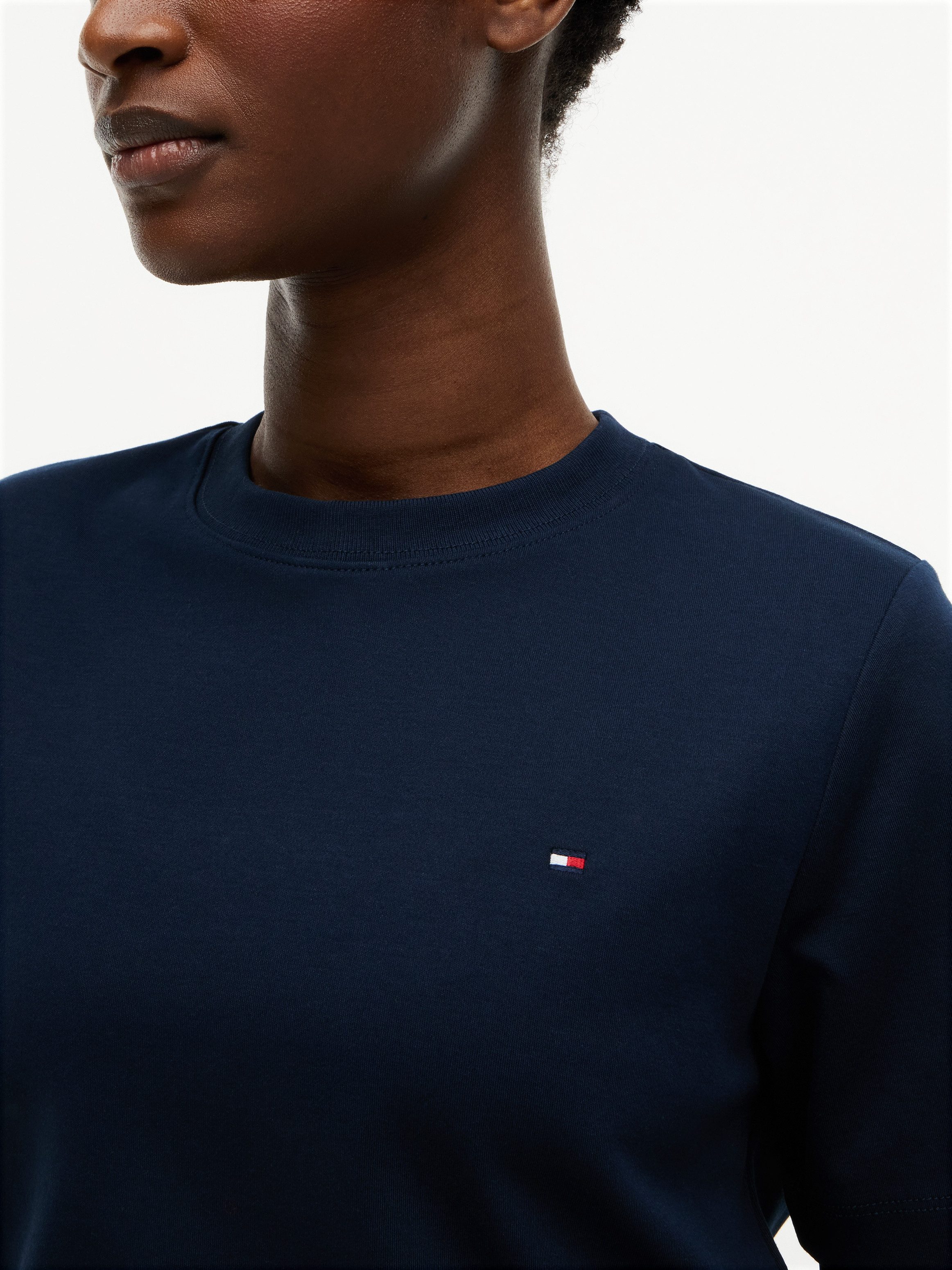 Tommy Hilfiger Kurzarmshirt INTERLOCK BOXY C-NK SS TEE Baumwolle – Bild 3 von 5