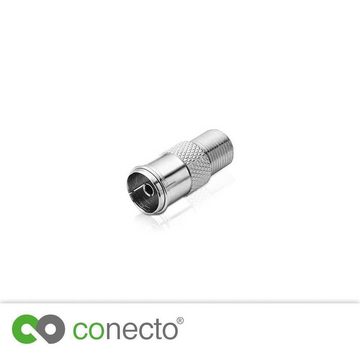 conecto conecto Antennen-Adapter, F-Buchse auf IEC-Buchse, Adapter zum Verbind SAT-Kabel