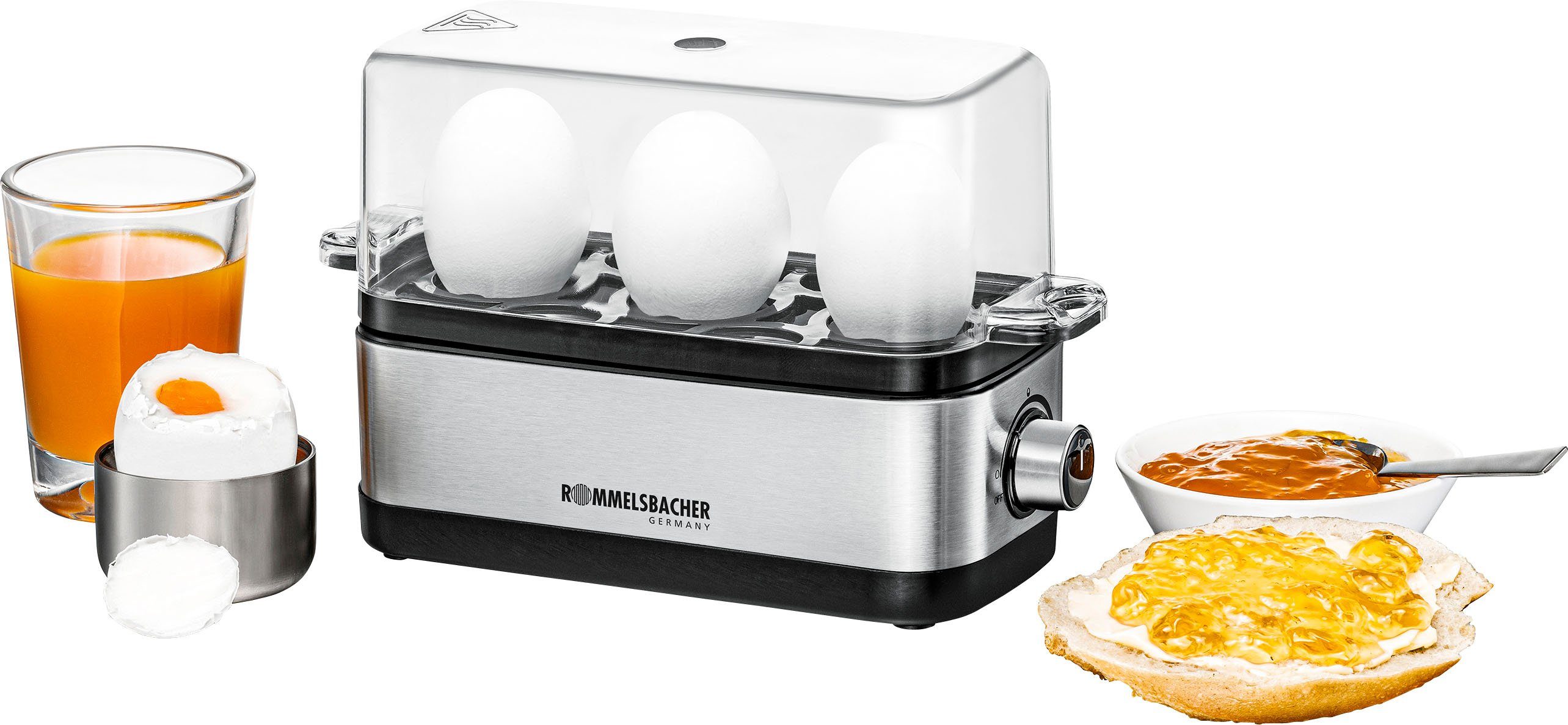 ER 300 Edelstahl/schwarz Eierkocher