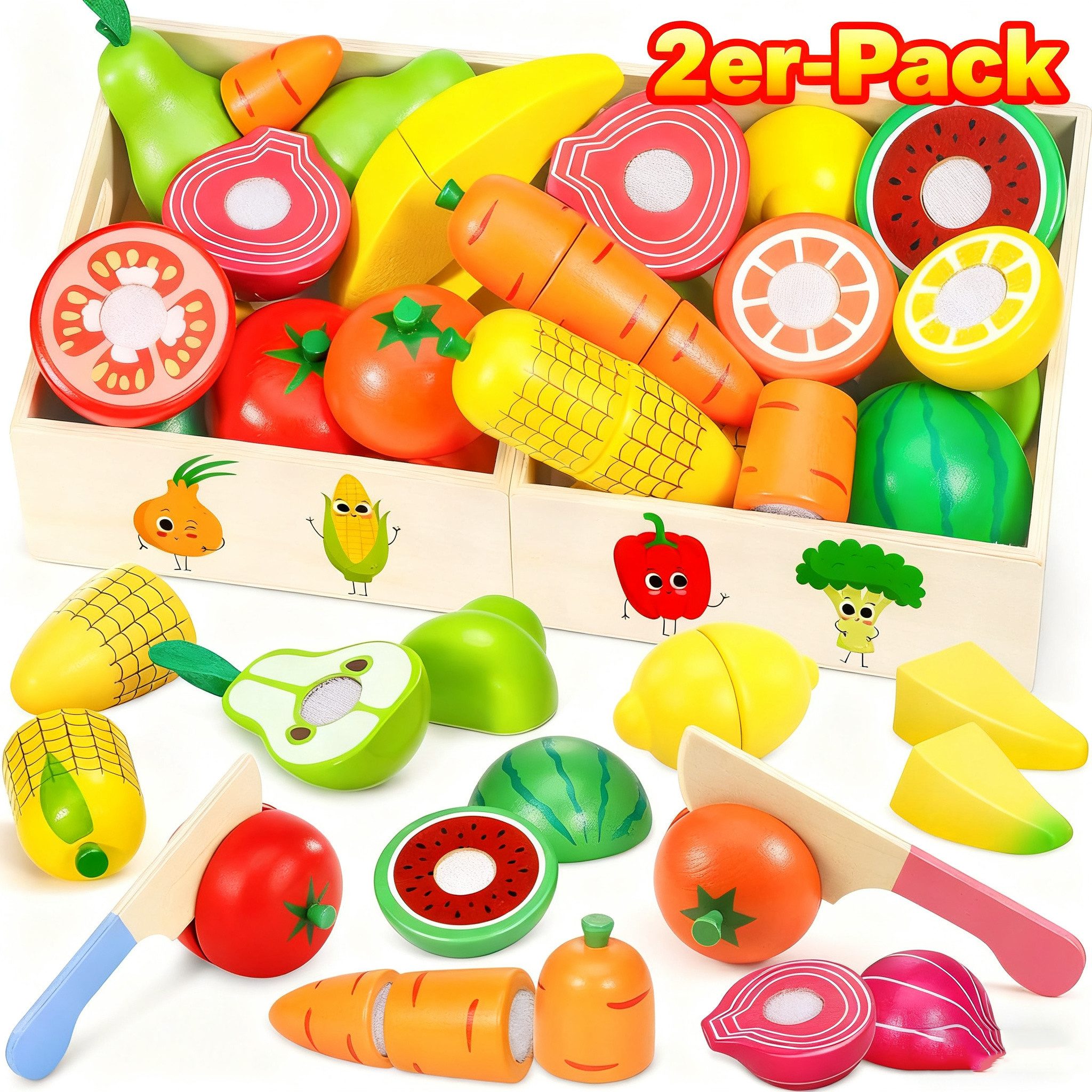 POPOLIC Spiellebensmittel Kinderküche ZubehöR Holz - Spielküche ZubehöR Hol günstig online kaufen