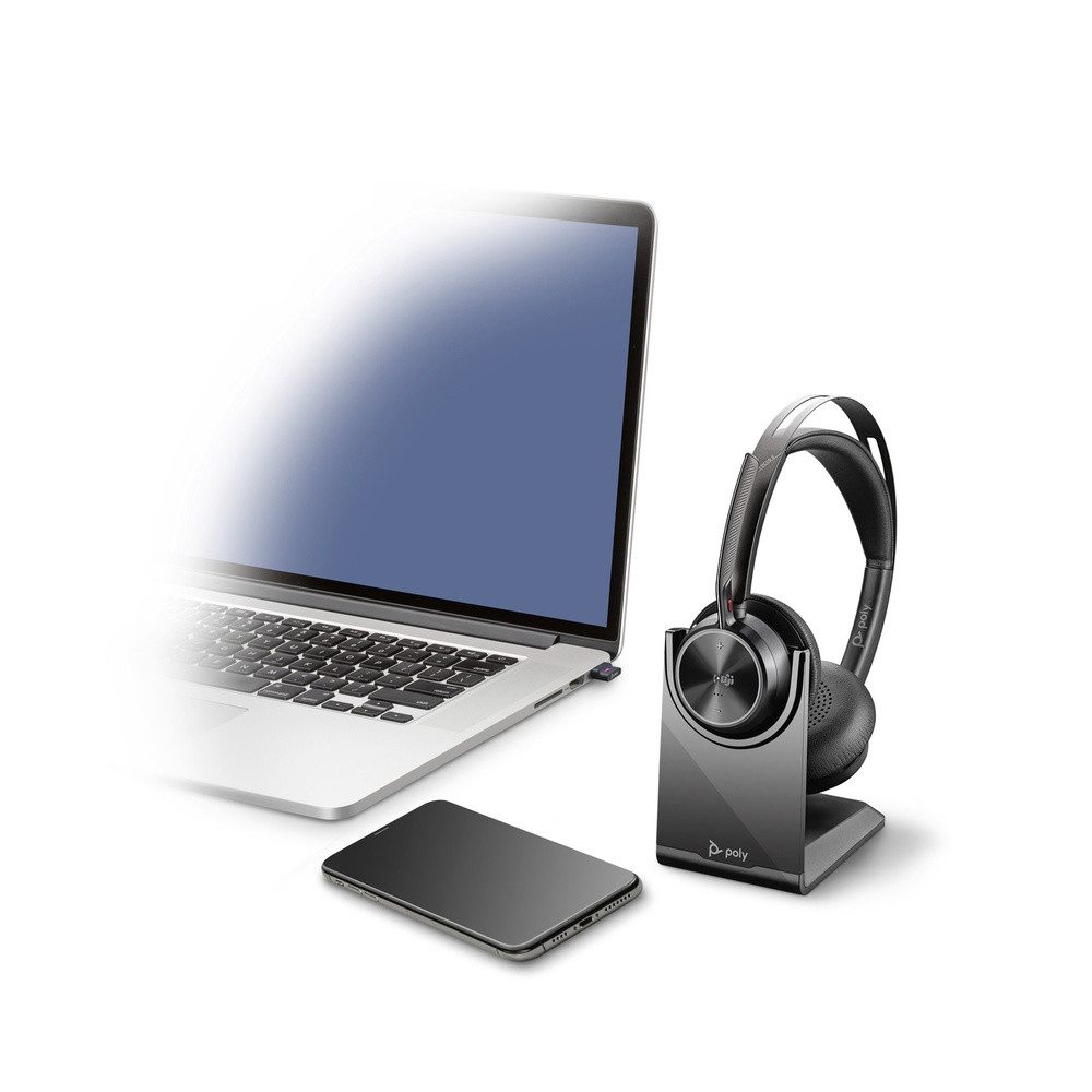 HP Poly Voyager Focus 2 On Ear Headset Bluetooth® Stereo Schwarz Nois Kopfhörer