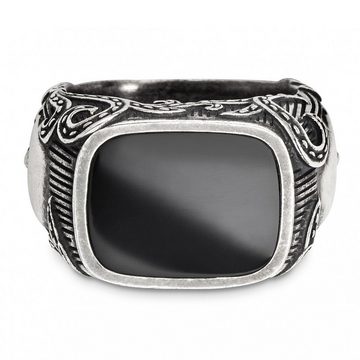 CAÏ Fingerring 925/- Sterling Silber Onyx schwarz