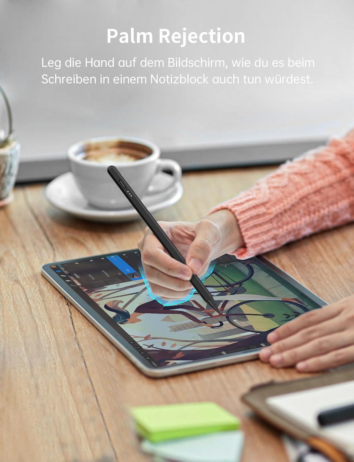 Athlix Eingabestift Stylus Stift für iPad Apple 2018-2025 Schnellladung Palm Rejection für iPad Pro 13''/12,9''/11''/ iPad 10/9/8/7/6 Gen/iPad Mini 6/5/iPad – Bild 5 von 5