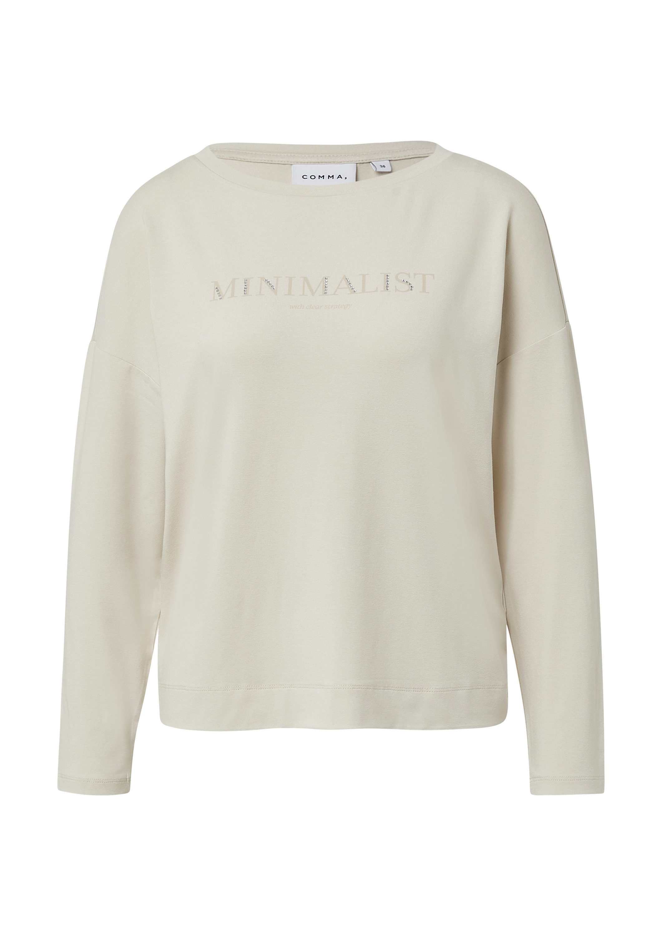 comma Langarmshirt T-Shirt Jerseypullover mit Artwork günstig online kaufen