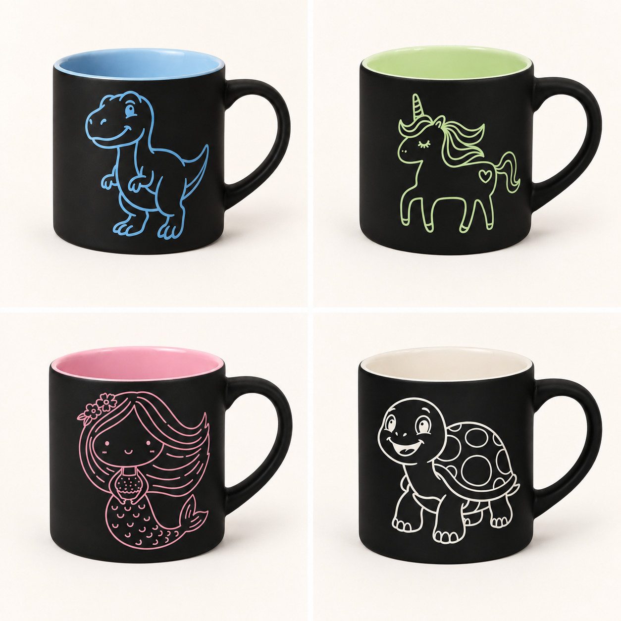 PlottPrint Tasse Lasertasse mit Motiv – 180 ml Tasse graviert, 1-tlg., Keramik, einseitige Motivgravur, außen matt, innen glänzend