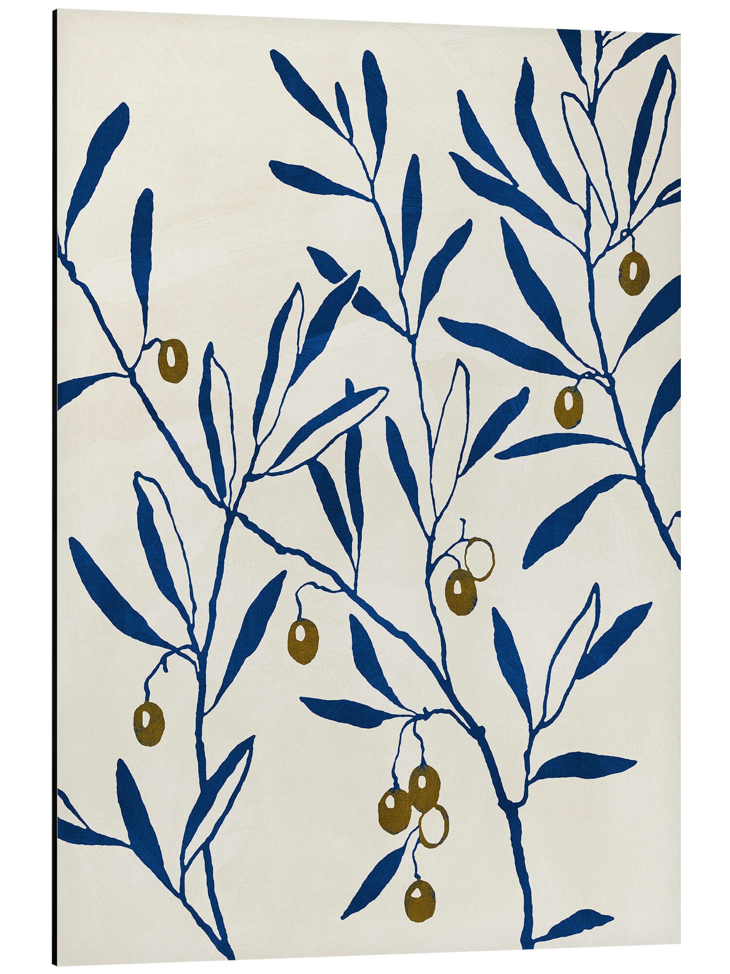 Posterlounge Alu-Dibond-Druck Adriano Oliveira, Olivenzweig - Blau, Boho Grafikdesign