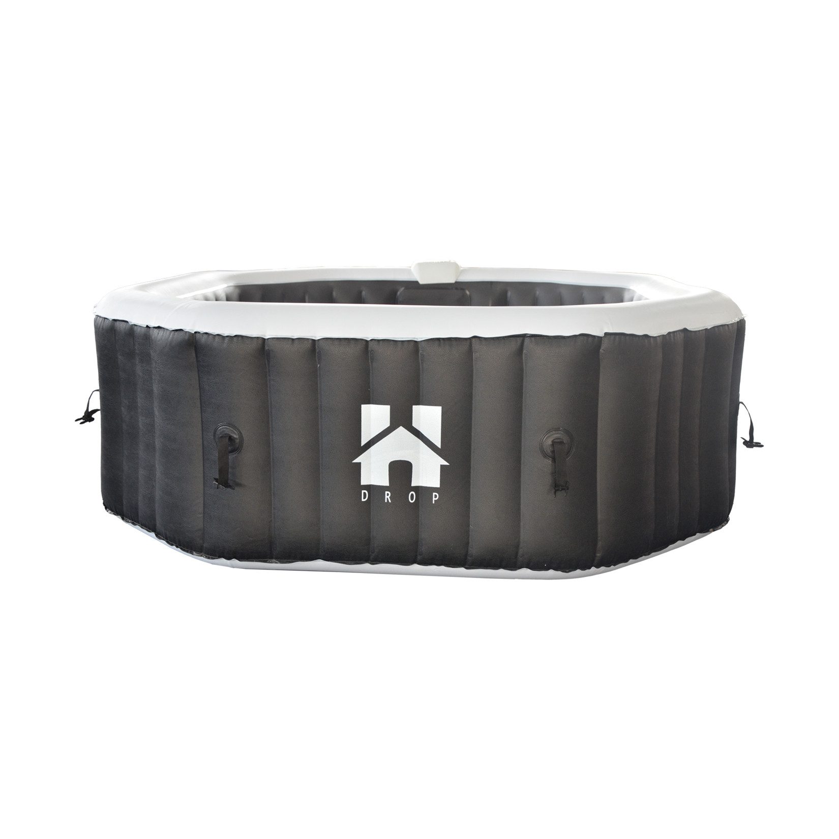 HOME DELUXE Whirlpool DROP inkl. Kissen, Getränkehalter und Sonnendach, für 6 Personen, 130 Luftdüsen, Aufblasbarer Whirlpool