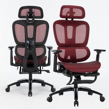 TRISENS Drehstuhl Pasquale (1 Stück), Drehstuhl mit Lordosen- und Fußstütze in ergonomischem Mesh-Design