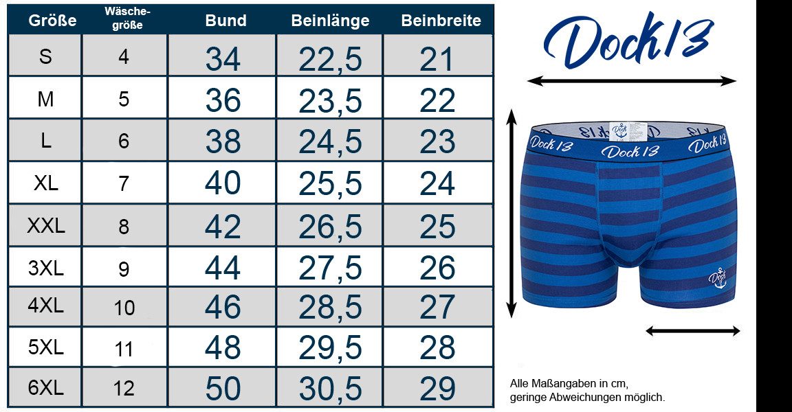 Dock13 Retro Boxer Dock13 Männer Unterhosen (3er Pack Boxershorts (3er-Set, 3-St., 3er-Pack) gewebter Bund, Logo als Stickerei
