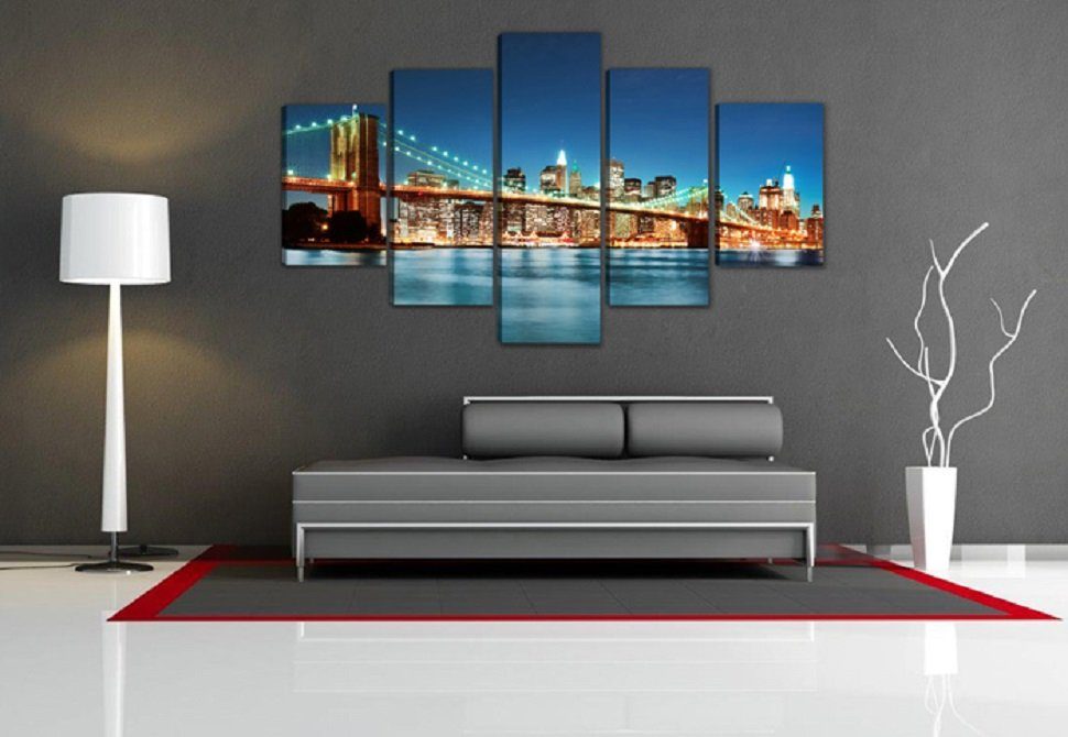 Visario Bild mit Rahmen 2 m x 1 m 5er Set Visario auf Leinwand fertig zum Aufhängen/gerahmt, NYC – Bild 3 von 3