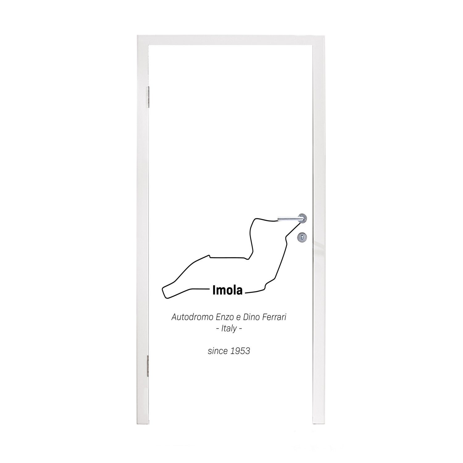 MuchoWow Türtapete Imola - F1-Rennstrecke, Matt, bedruckt, (1 St), Fototapete für Tür, Türaufkleber, 75x205 cm