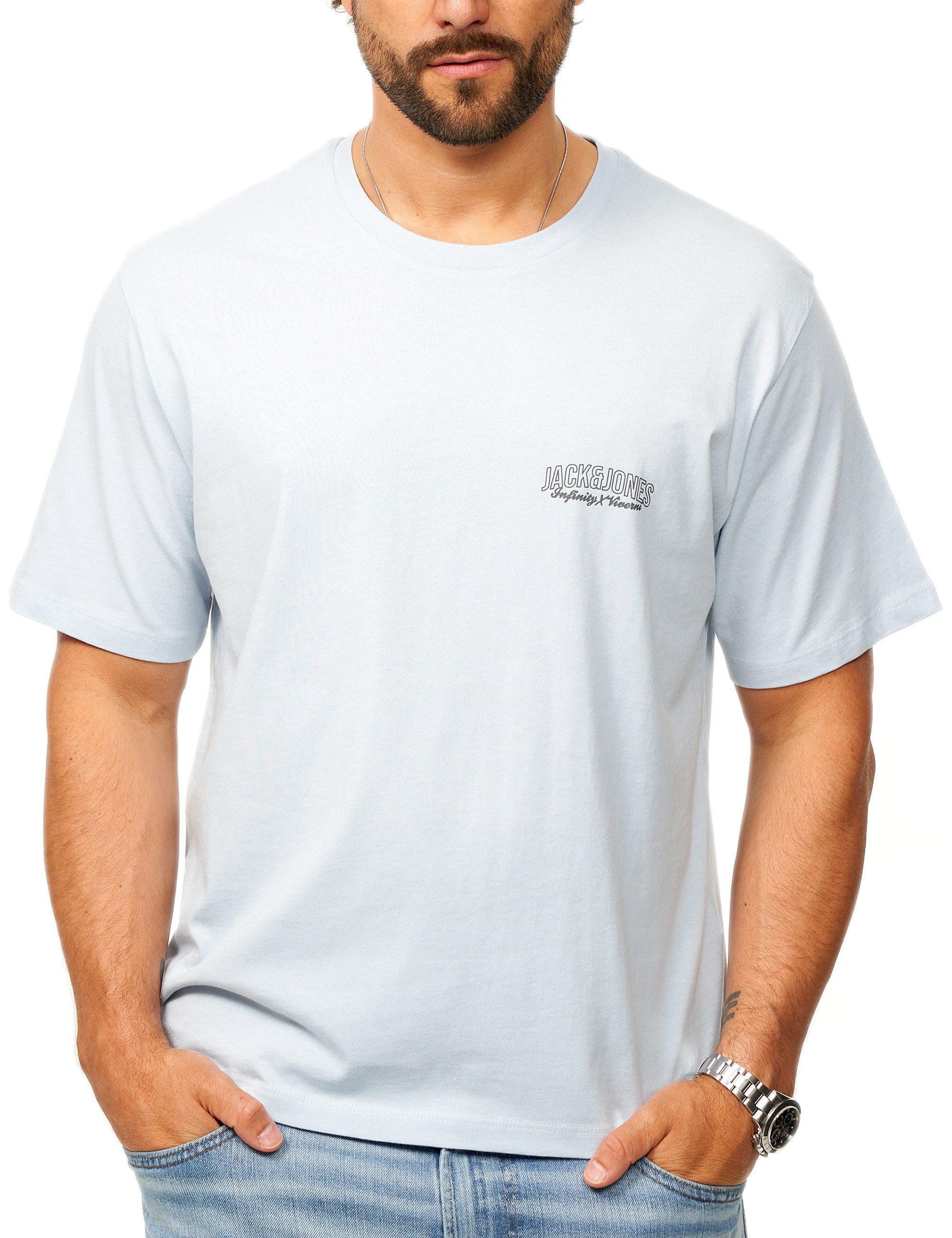 Jack & Jones T-Shirt INFINITY TEE MIT RUNDHALSAUSSCHNITT CREW NECK Herren Kurzarm Shirt aus 100% Baumwolle mit Logo Details im Modern-Fit