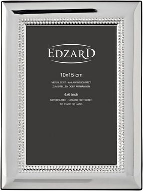EDZARD Bilderrahmen Turin, versilbert und anlaufgeschützt, 10x15 cm Bild, 2 Aufhänger
