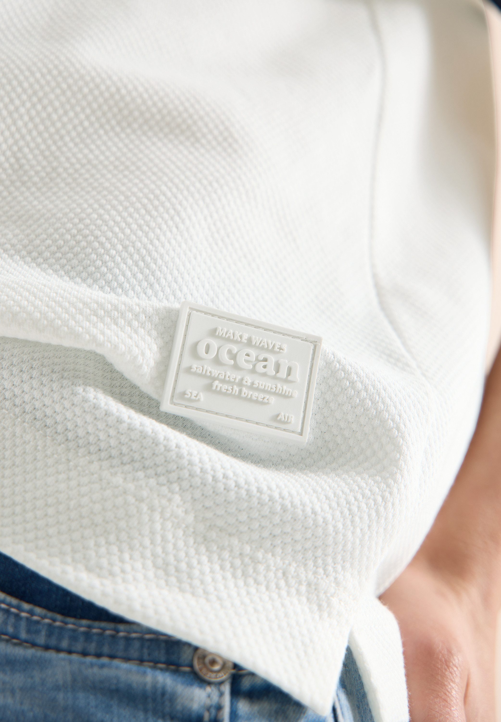 CECIL Kapuzenshirt in strukturierter Qualität mit Rippdetails