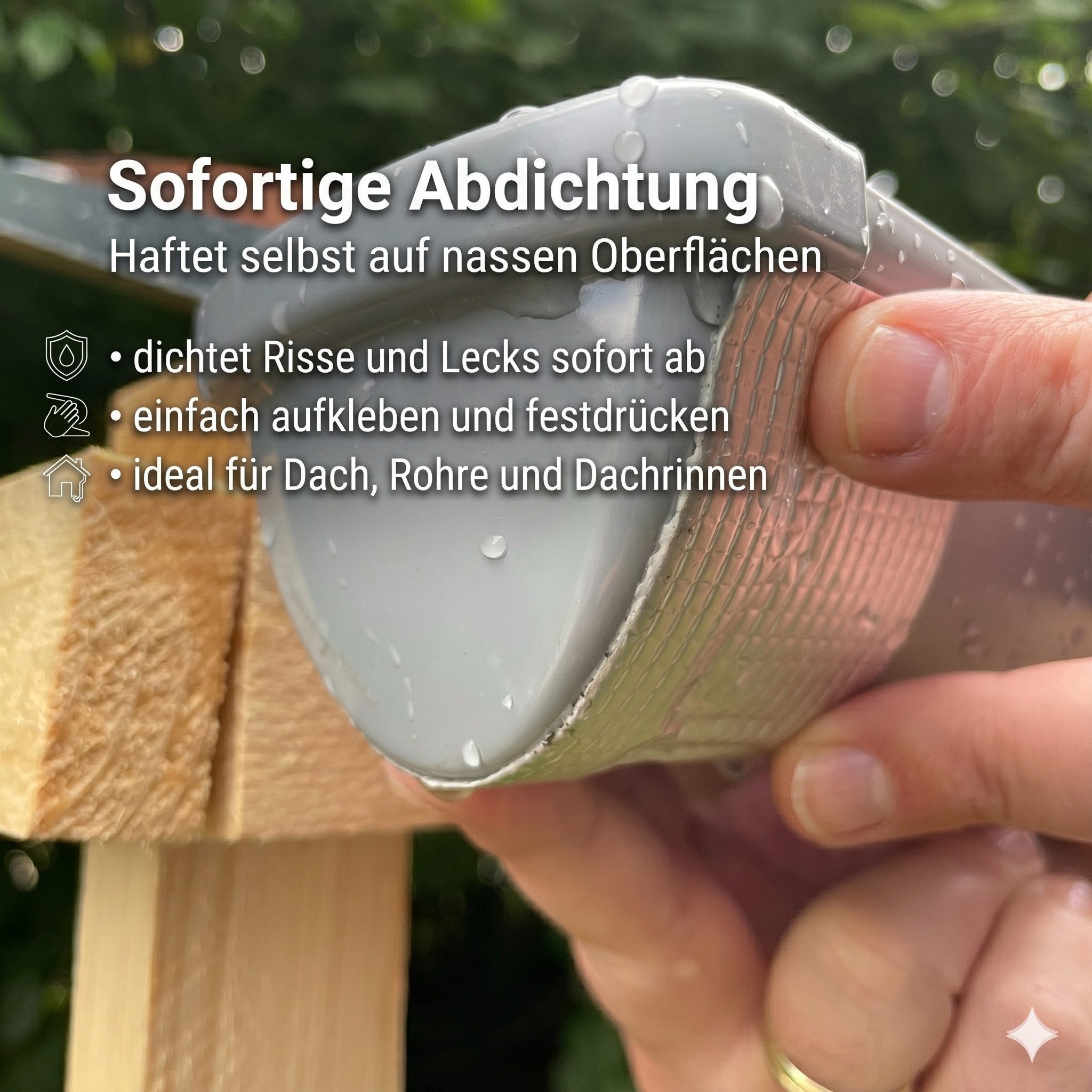 FALINGO Dichtungsband Wasserdichtes Klebeband, Butyl Klebeband für Dach, Wand, Fenster, Rohr, Hohe Klebekraft – Bild 3 von 5