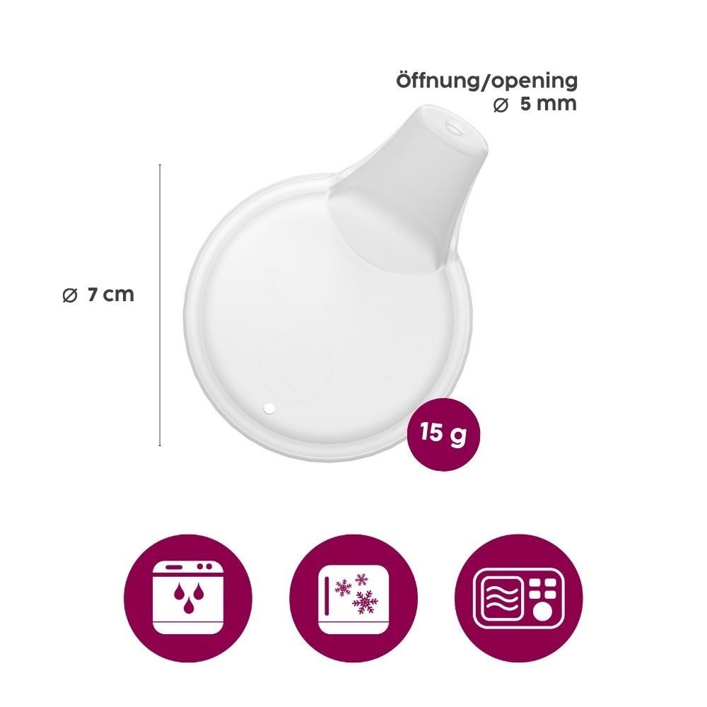 Ornamin Schnabelbecher 2er Pflegebecher Set mit Schnabelaufsatz mit kleiner Öffnung, Trinkhilfe l Pflegebecher l Schnabeltasse l Selbstständig trinken – Bild 2 von 5